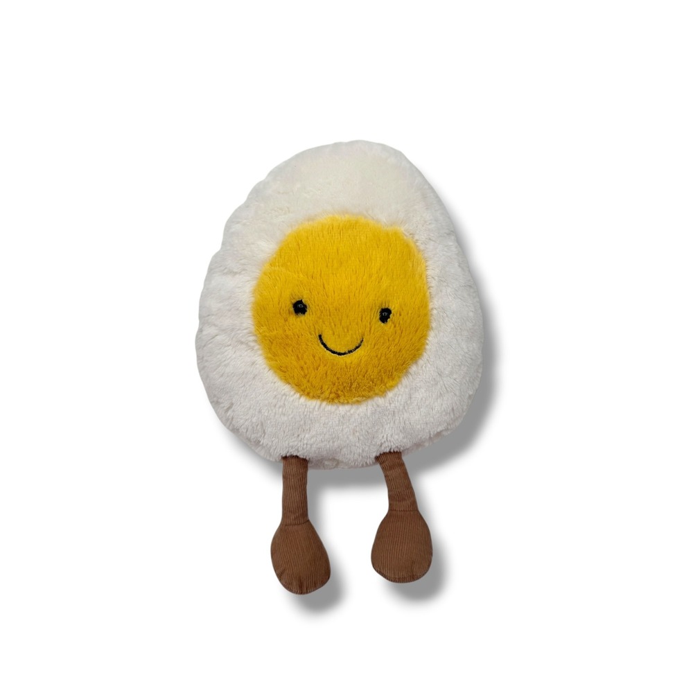 Jellycat Amuseable Boiled Egg Plush Stuffed Toy White Yellow Food Plush w/‎ Legs